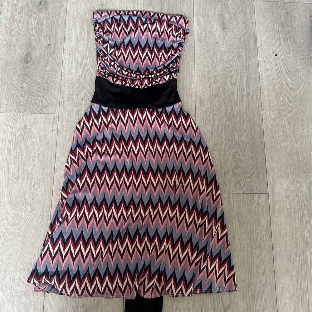 Bebe Multicolor Strapless Dress